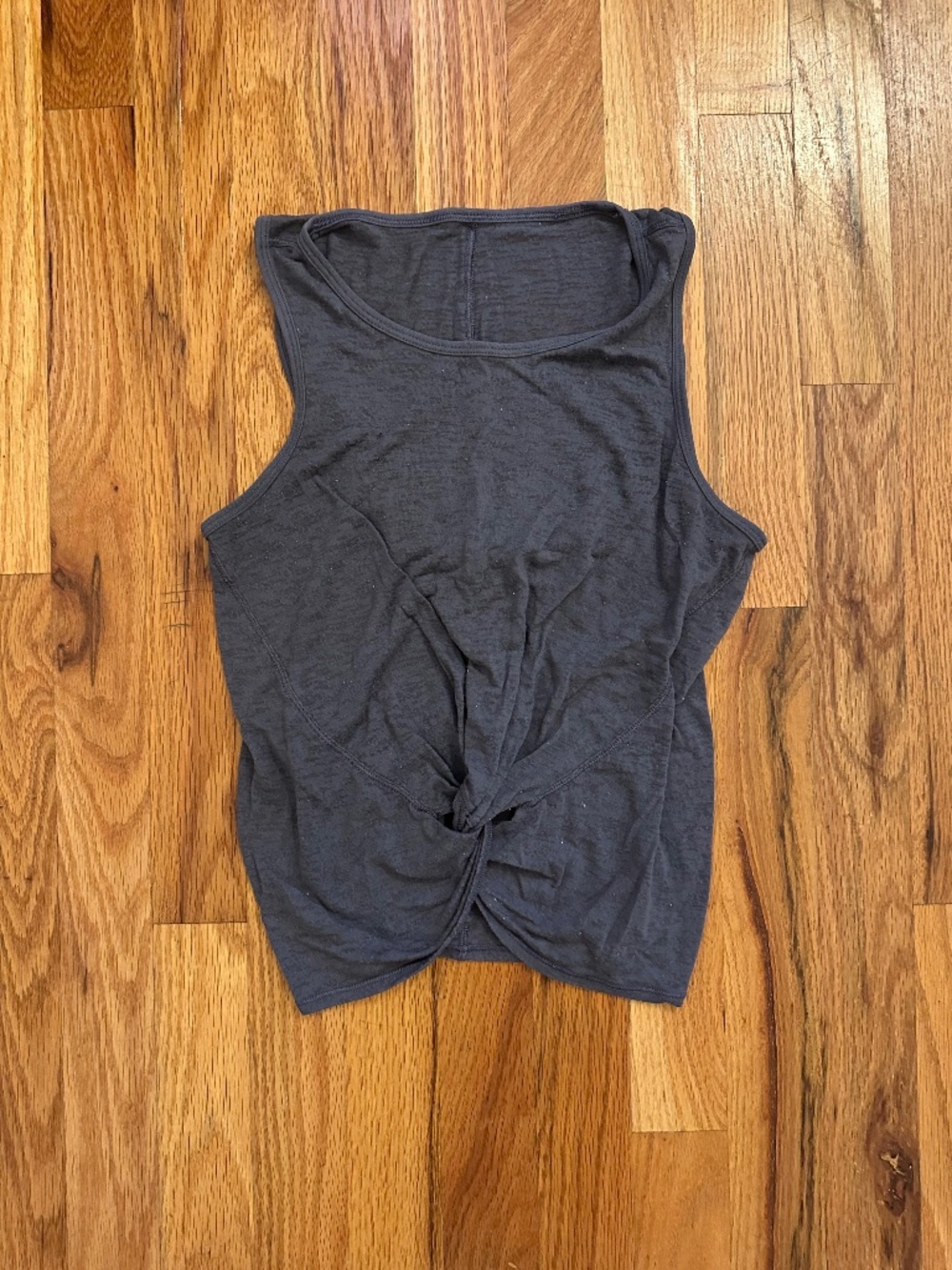 Lululemon Size 4 Black Twist Front Cutout Tank Top Yoga Workout Athletic